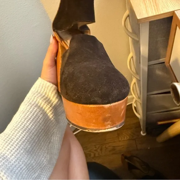 Free People Two-Tone Suede Platform Heels - Picture 14 of 14